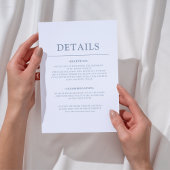 Eenvoudig Dusty Blue Wedding Informatiekaartje