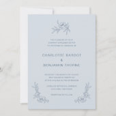 Eenvoudig Dusty Blue Wedding Kaart (Voorkant)