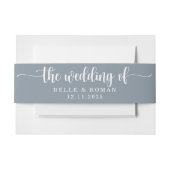 Eenvoudig Dusty Blue Wedding of Invitation Uitnodigingen Wikkel (Voorkant Voorbeeld)