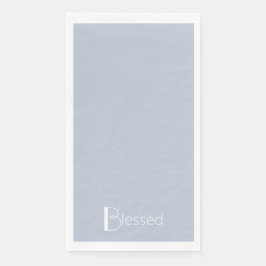Eenvoudig Dusty Blue & White "Blessed" Servet