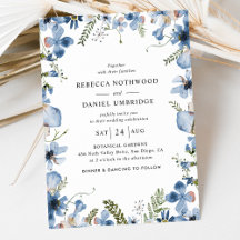 Eenvoudig Dusty Blue Wildflower Weddenschap
