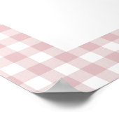 Eenvoudig Dusty Pink Gingham Girl Baby shower Welk Poster (Hoek)