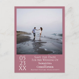 Eenvoudig Dusty Roos Weddenschap Save the Date Pho Briefkaart