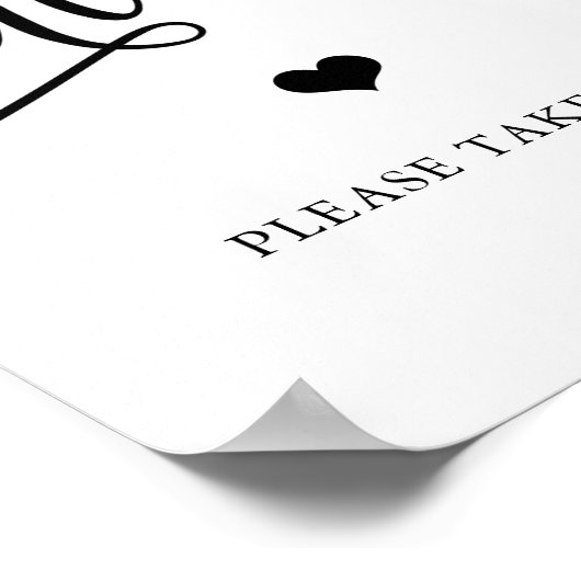 Eenvoudig e-legant bruiloft-bord voor FAVORS Poster (Hoek)