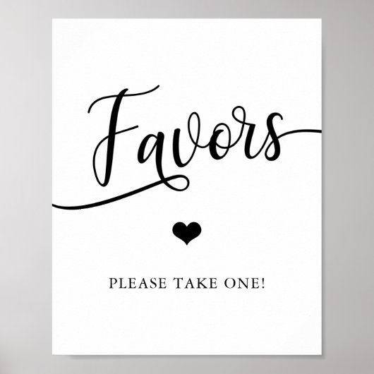 Eenvoudig e-legant bruiloft-bord voor FAVORS Poster (Voorkant)