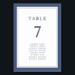 Eenvoudig e-legant bruiloft-tabelnummer kaart<br><div class="desc">Eenvoudig Elegant Wedding Table Number. Dit elegante en minimalistische lijstaantal van de grensbruiloft kenmerkt een klastige blauw dubbele grens van de marine met marineschoolblauwe tekst & manuscript. (Dit maakt deel uit van het groene en marineblauwe botanische collectie van Sage dat kan worden bekeken door op de bovenstaande link te klikken.)...</div>