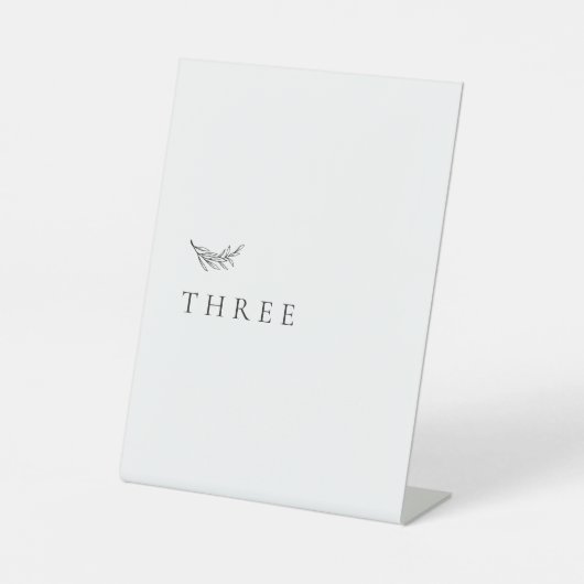 Eenvoudig e-legant bruiloft-tabelnummer reclamebord met voetstuk (Voorkant)