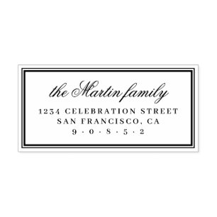 Eenvoudig e-legant familienaam Return-adres Rubberstempel