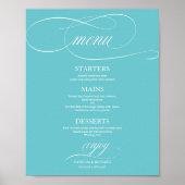 Eenvoudig e-legant handboek blauwe bruiloft poster (Voorkant)