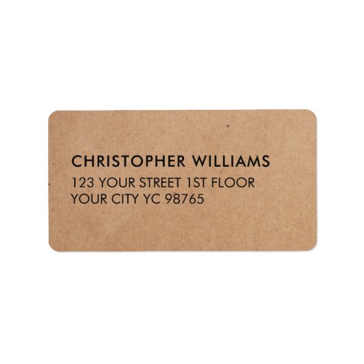 Eenvoudig e-legant kraftpapier etiket (Voorkant)