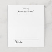 Eenvoudig e-legant modern bruiloft tabelnummer plaatskaartje (Buitenkant ongevouwen)