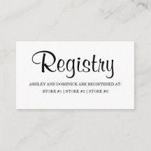 Eenvoudig e-legant Rustic Script Wedding Registry