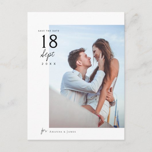 Eenvoudig eBay Foto Weddenschap opslaan Datum Aankondigingskaart (Voorkant)
