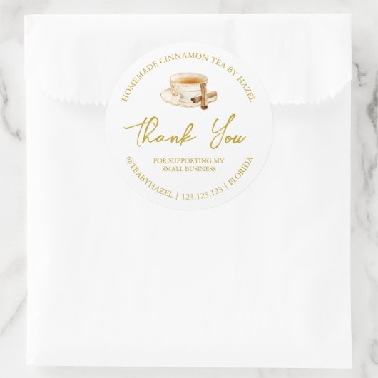 Eenvoudig Echte Kaneelthee Bedankt Label (Tas)