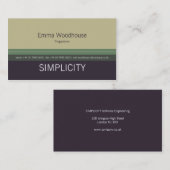 Eenvoudig Ecru en Paars Visitekaartje (Voorkant / Achterkant)