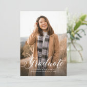 Eenvoudig één foto afstuderen aankondiging (Staand voorkant)