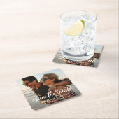 Eenvoudig één fotohuwelijk sparen de Datum Kartonnen Onderzetters (Insitu)