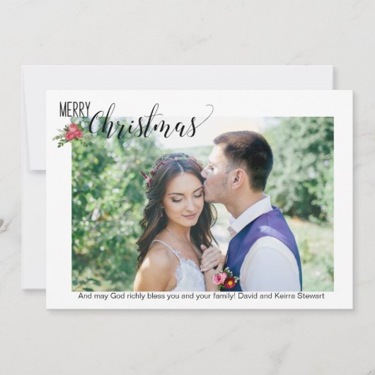 Eenvoudig Een Grote Horizontale Foto Kerst Kaart (Voorkant)