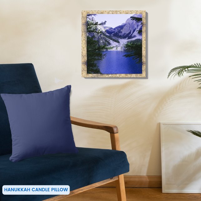 Eenvoudig één kleur Medium Blauw Kussen (Simple One Color Medium Blue Throw Pillow)