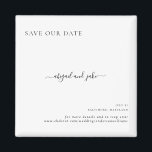 Eenvoudig een legante minimalistische bruiloft bes magneet<br><div class="desc">Eenvoudig en elegant. Wedding Save the Date. Aangepaste namen Magnet.</div>
