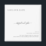 Eenvoudig een legante minimalistische bruiloft bes magneet<br><div class="desc">Eenvoudig en elegant. Wedding Save the Date. Aangepaste namen Magnet.</div>