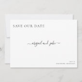 Eenvoudig een legante minimalistische bruiloft bes save the date (Voorkant)