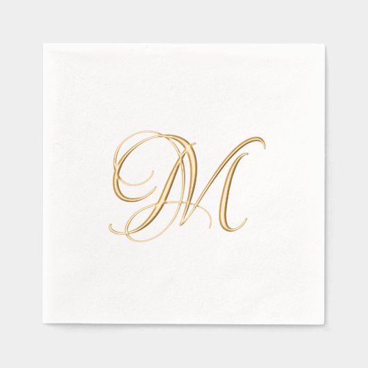 Eenvoudig een letter monogram Initiaal Folie Servetten (Voorkant)