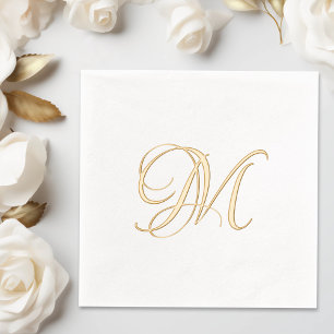 Eenvoudig een letter monogram Initiaal Folie Servetten