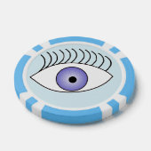 Eenvoudig één oog op blauw poker chips (Enkel)