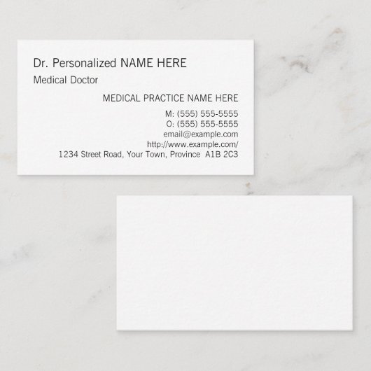 Eenvoudig, eenvoudig en eenvoudig Visitekaartje (Voorkant / Achterkant)