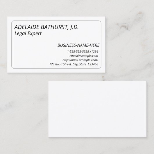 Eenvoudig, eenvoudig en eenvoudig Visitekaartje (Voorkant / Achterkant)