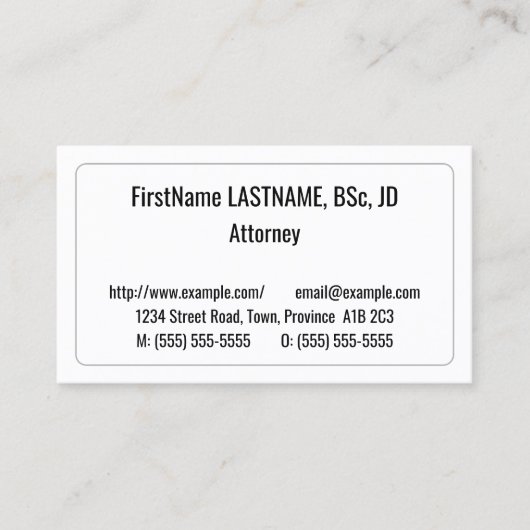 Eenvoudig, eenvoudig en eenvoudig Visitekaartje (Voorkant)