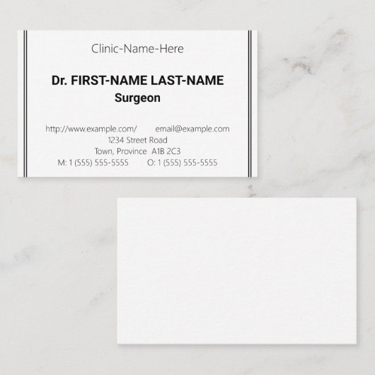 Eenvoudig, eenvoudig en minimaal Visitekaartje (Voorkant / Achterkant)