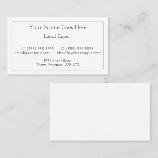 Eenvoudig, eenvoudig en minimalistisch Visitekaart Visitekaartje (Voorkant / Achterkant)