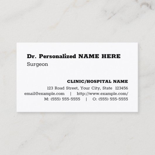 Eenvoudig, eenvoudig en minimalistisch Visitekaart Visitekaartje (Voorkant)