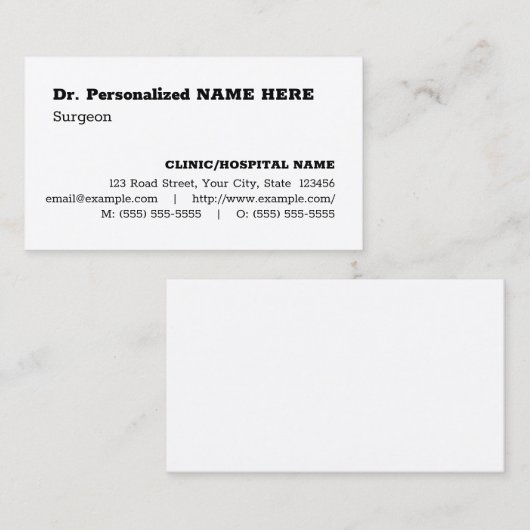 Eenvoudig, eenvoudig en minimalistisch Visitekaart Visitekaartje (Voorkant / Achterkant)