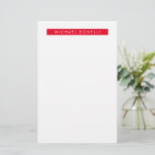 Eenvoudig eenvoudig minimalistisch elegant modern  briefpapier (Staand voorkant)