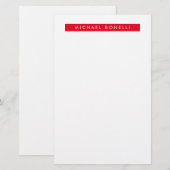 Eenvoudig eenvoudig minimalistisch elegant modern  briefpapier (Voorkant / Achterkant)