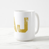 Eenvoudig Eenvoudig Monogram Goud Kleur Koffiemok (Voorkant rechts)