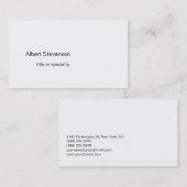 Eenvoudig eenvoudig wit consultant Visitekaartje (Voorkant / Achterkant)