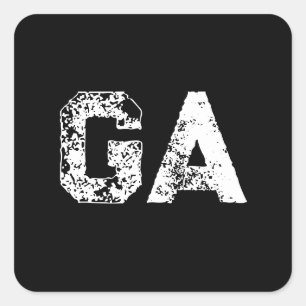 Eenvoudig Eenvoudig Zwart Wit Initiaal Monogram Vierkante Sticker
