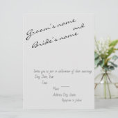 Eenvoudig eenvoudige uitnodiging voor bruiloft (Staand voorkant)