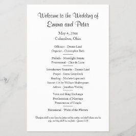 Eenvoudig Eenzijdig Halfblad Papier Bruiloft Progr Flyer
