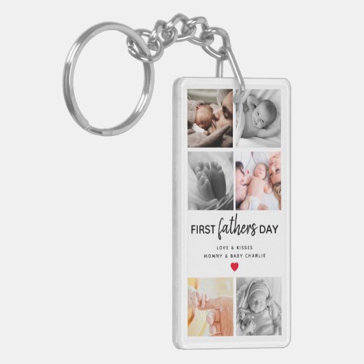 Eenvoudig eerste Vaderdag Afbeelding | Papa Sleutelhanger (Voorkant Links)