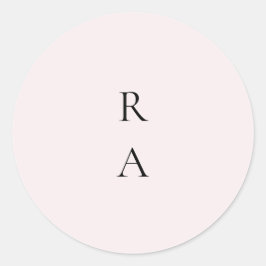 Eenvoudig effen Bord Blush Solid Achtergrond Monog Ronde Sticker