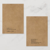 Eenvoudig effen bruin trendy modern minimalistisch visitekaartje (Voorkant / Achterkant)