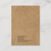 Eenvoudig effen bruin trendy modern minimalistisch visitekaartje (Achterkant)