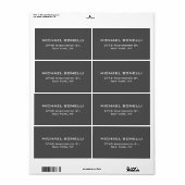 Eenvoudig effen grijs Elegant retour adres label (Full Sheet)