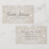 Eenvoudig effen linnen glinsterende Visitekaartje (Voorkant / Achterkant)