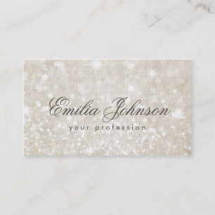 Eenvoudig effen linnen glinsterende Visitekaartje
